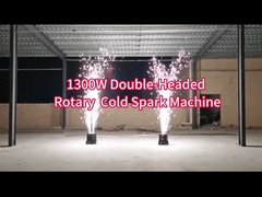1300W 360 rotation en mouvement double double tête froid Sparkler Spinning Stage machine à étincelles froides