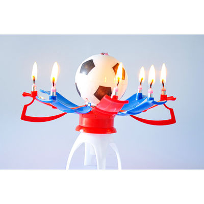 Les bougies musicales adaptées aux besoins du client d'anniversaire du football paraffine le matériel de solide