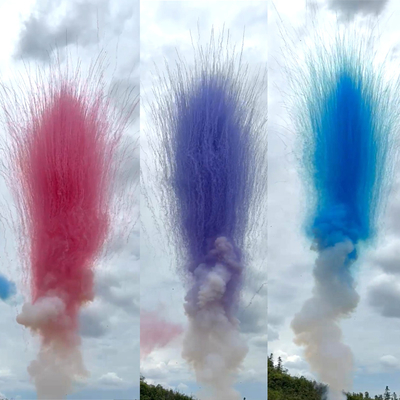 Feux d'artifice 25 coups Prix bon marché Chinois en gros Fumée de couleur Feux d'artifice de gâteau de jour Fumée professionnelle Fusées éclairantes Bombes pour mariage