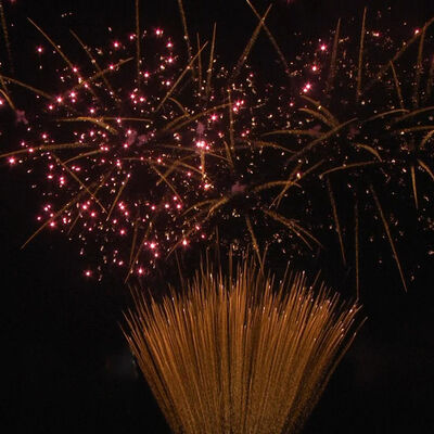 Feu d'artifice en gâteau 1.2 pouces 100 coups 1.3G Pyrotechnie professionnelle certifiée UN0335 pour célébrations en extérieur