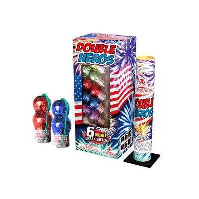 Feux d'artifice de héros de bombe de projectiles d'artillerie chinois de boîte métallique de célébration doubles