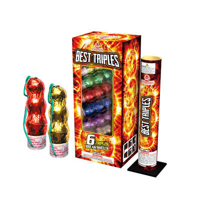 Les projectiles d'artillerie de boîte métallique de Liuyang/boîte métallique triple de coupure écosse le feu d'artifice pour le festival